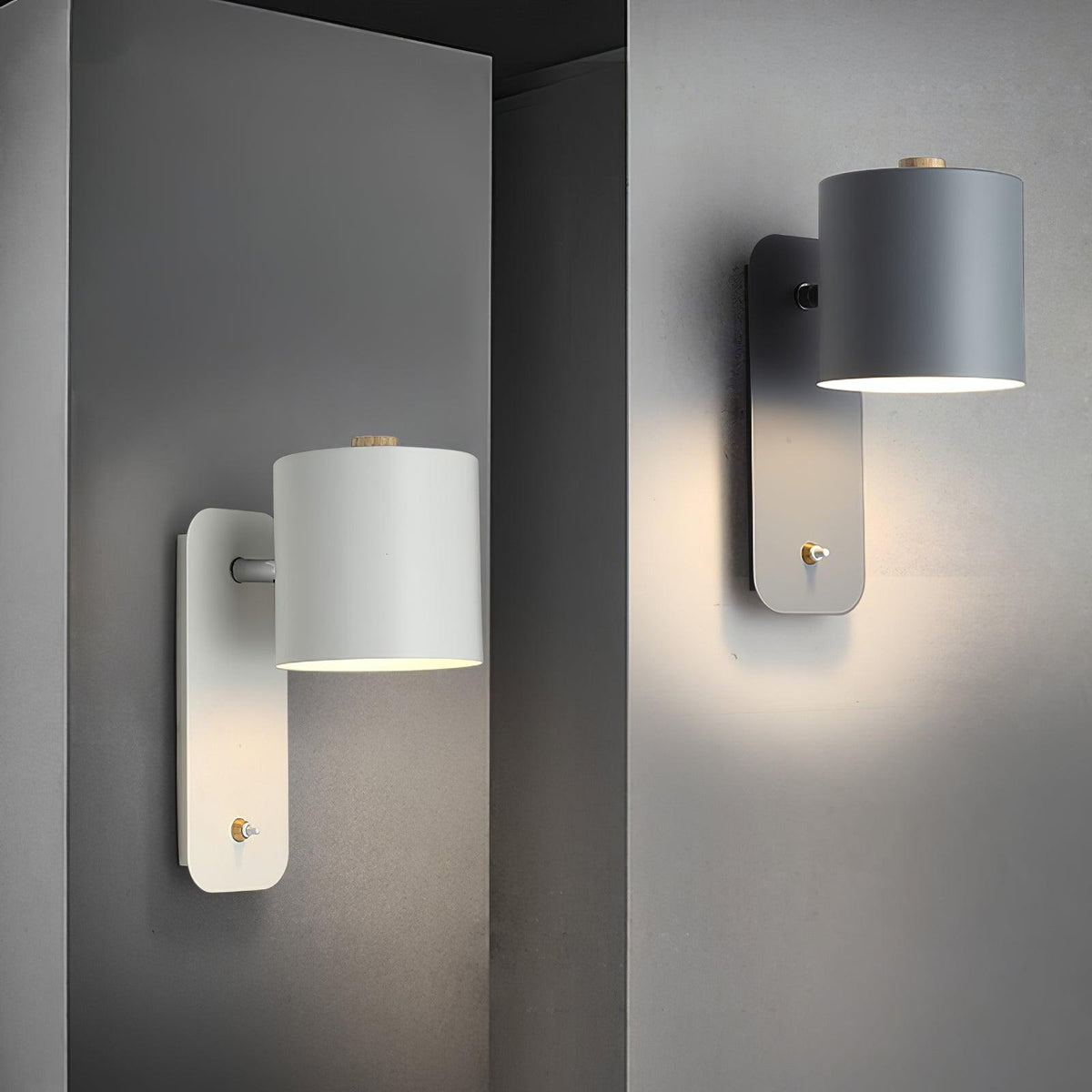 Quella regulowana lampa ścienna w kształcie cylindra