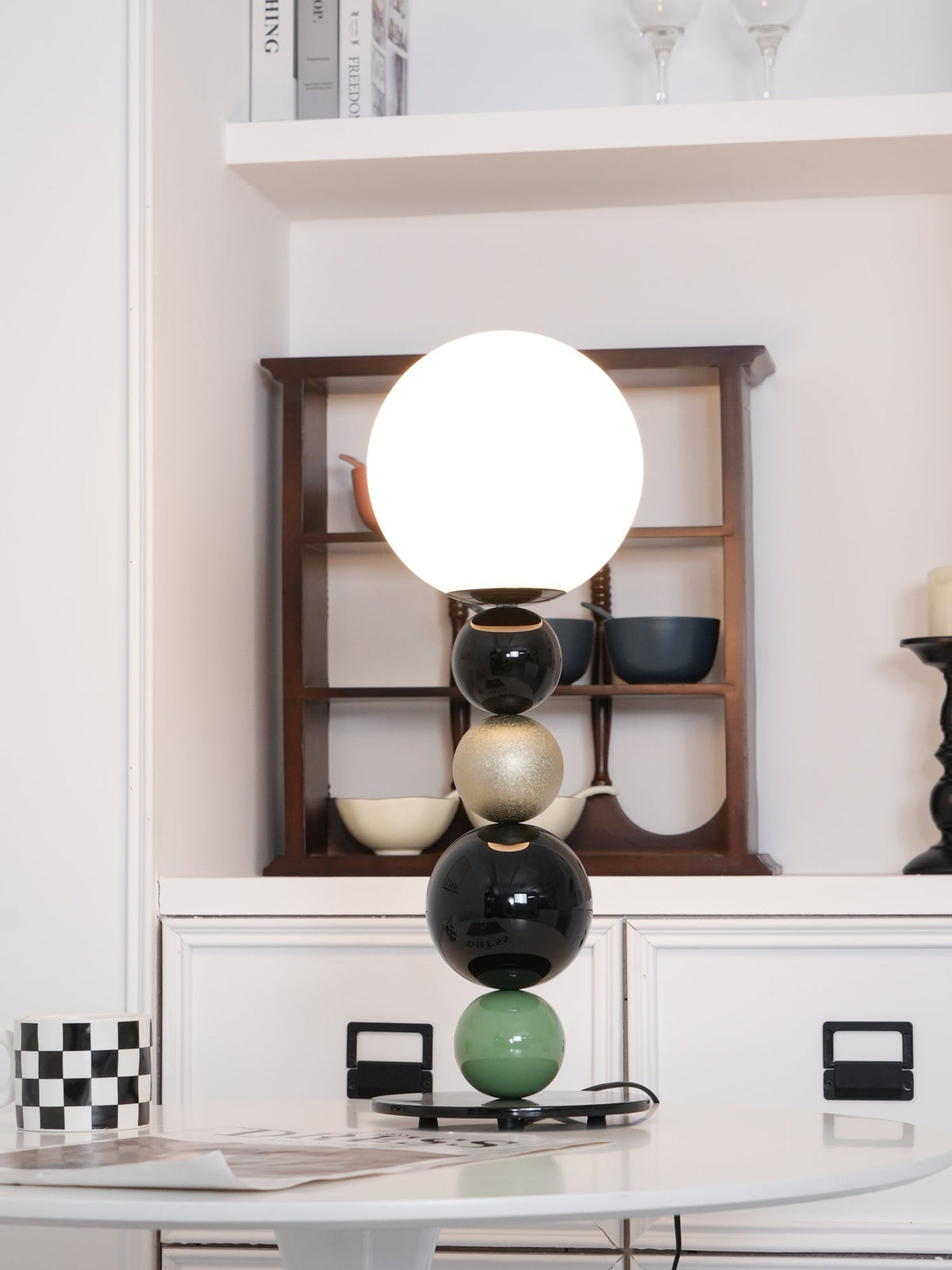Orbital Balls lampa stołowa ze szkła