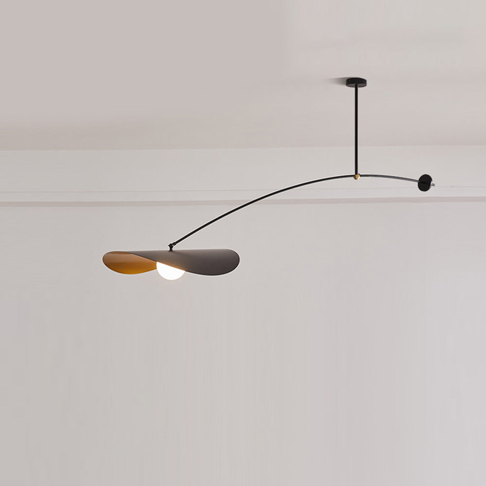 Arisha minimalistyczna lampa wisząca w kształcie liścia lotosu z metalu, czarna/złota