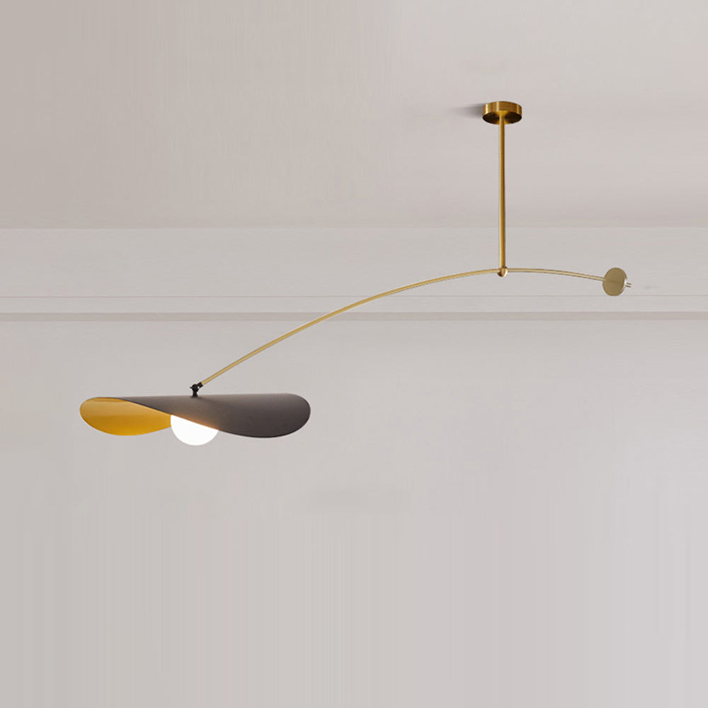 Arisha minimalistyczna lampa wisząca w kształcie liścia lotosu z metalu, czarna/złota
