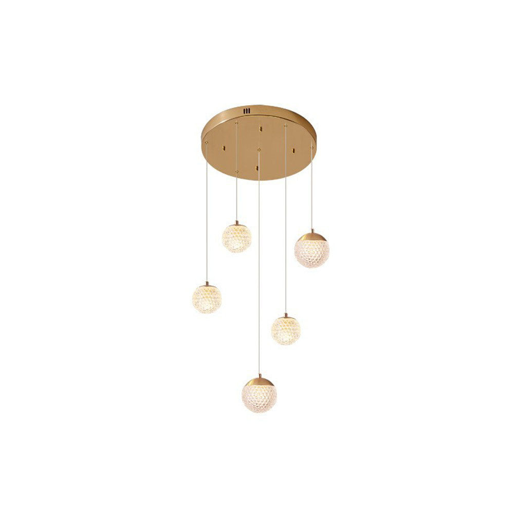 Arisha wielostopniowa nowoczesna lampa wisząca w stylu Art Deco Jibril, złoto