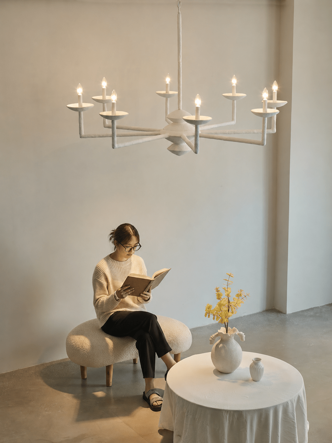 Sculptural Plaster Candelabra żyrandol