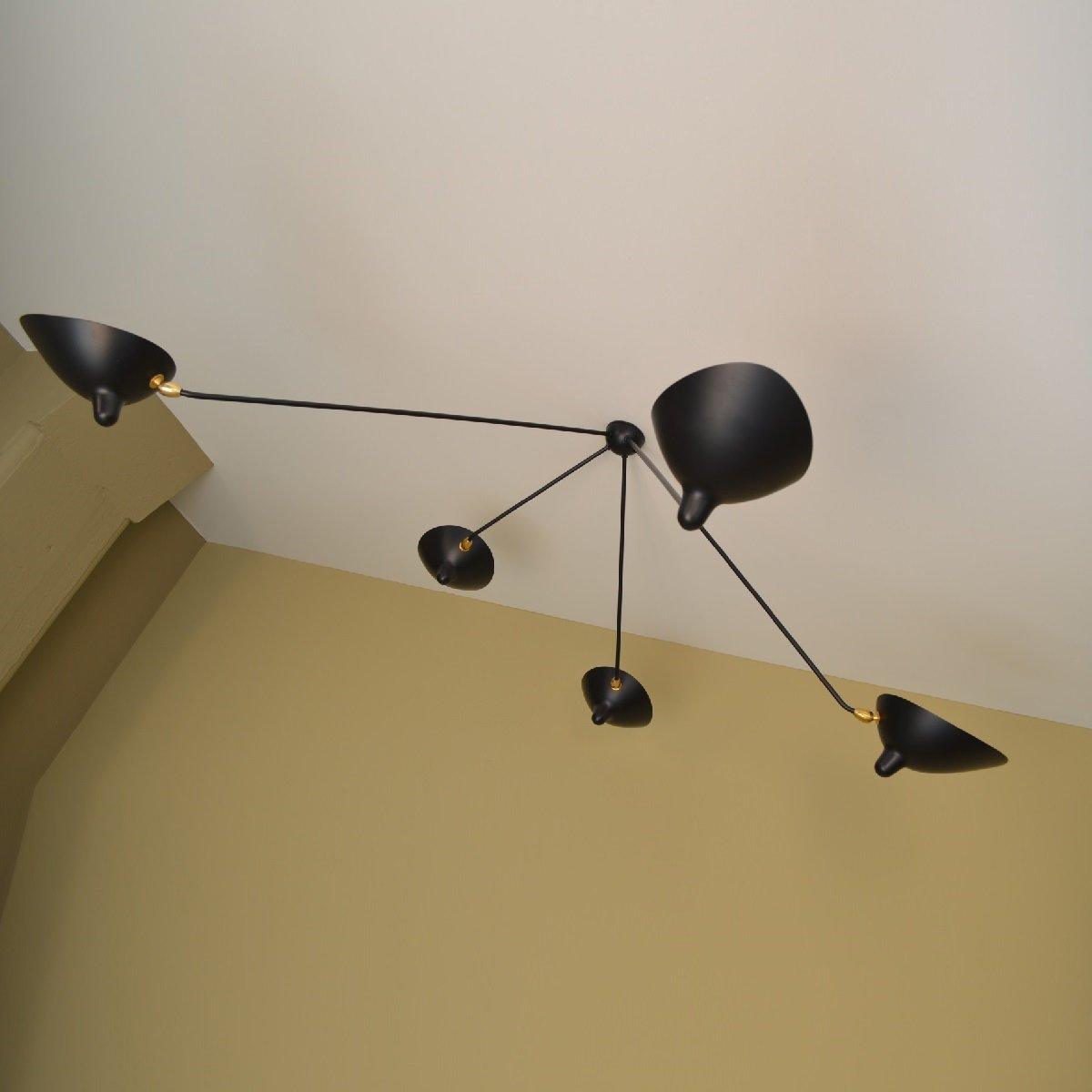 Elaoraine lampa sufitowa trzyramienna czarna rzeźbiarska