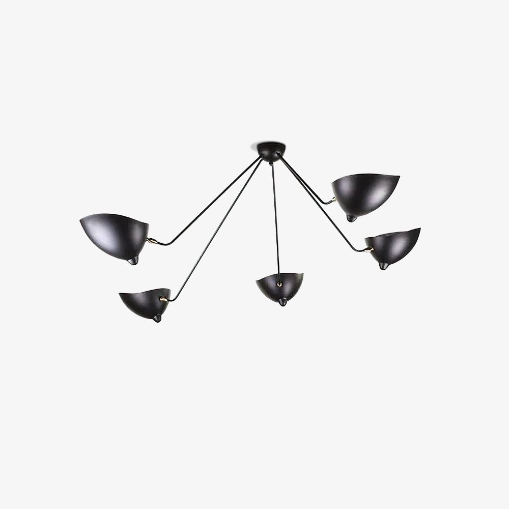 Elaoraine lampa sufitowa trzyramienna czarna rzeźbiarska