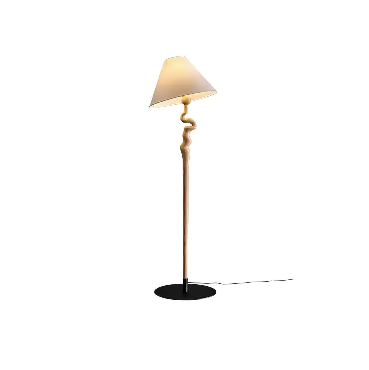 Avloril artystyczna lampa stojąca z drewna