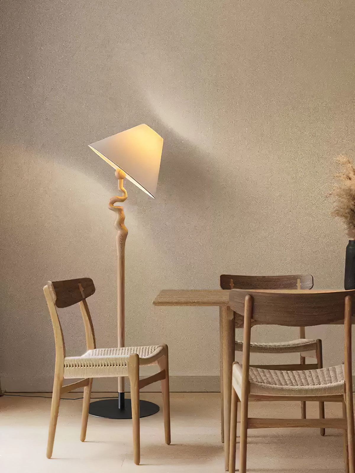 Avloril artystyczna lampa stojąca z drewna