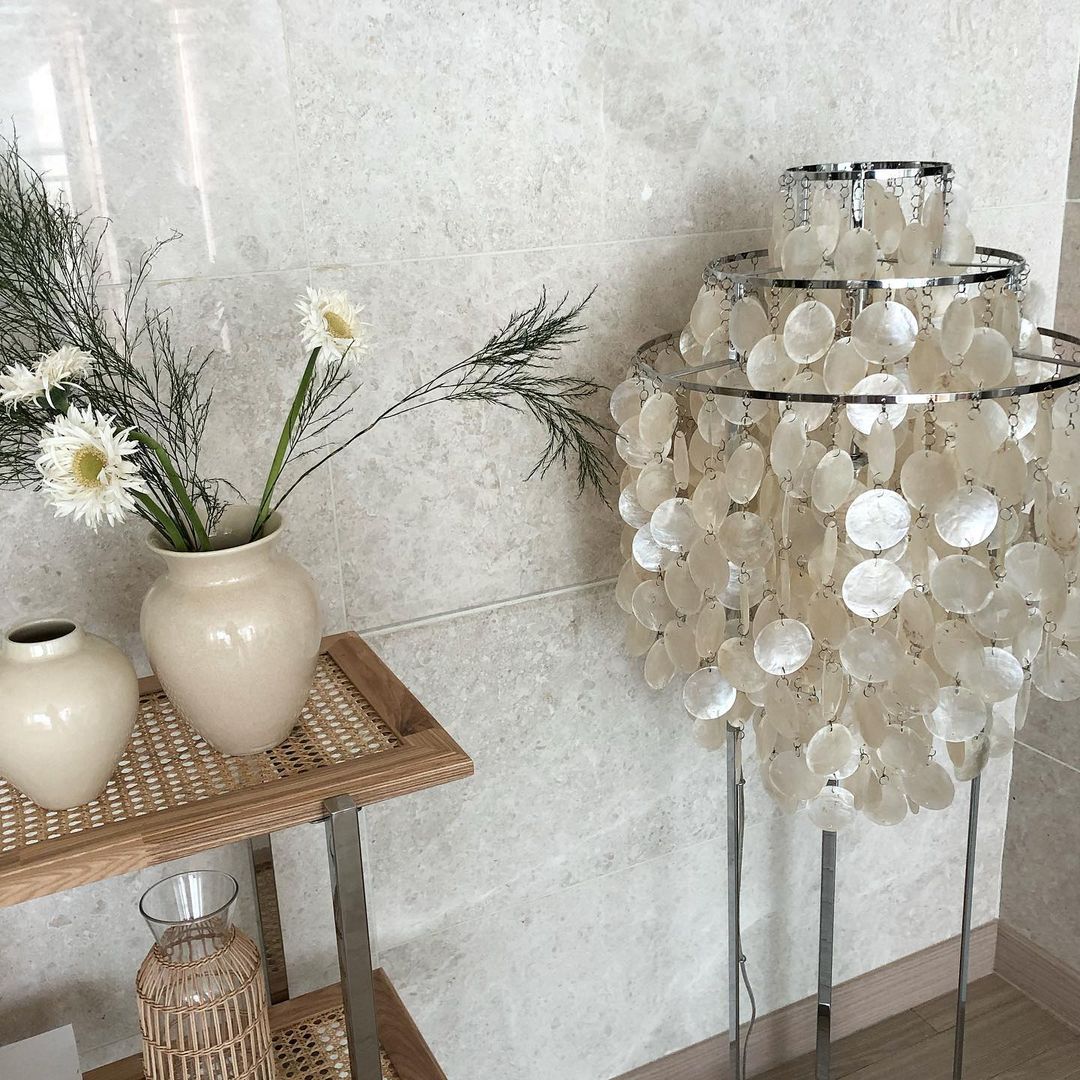 Wern Glam drewniana lampa stojąca ze szkła