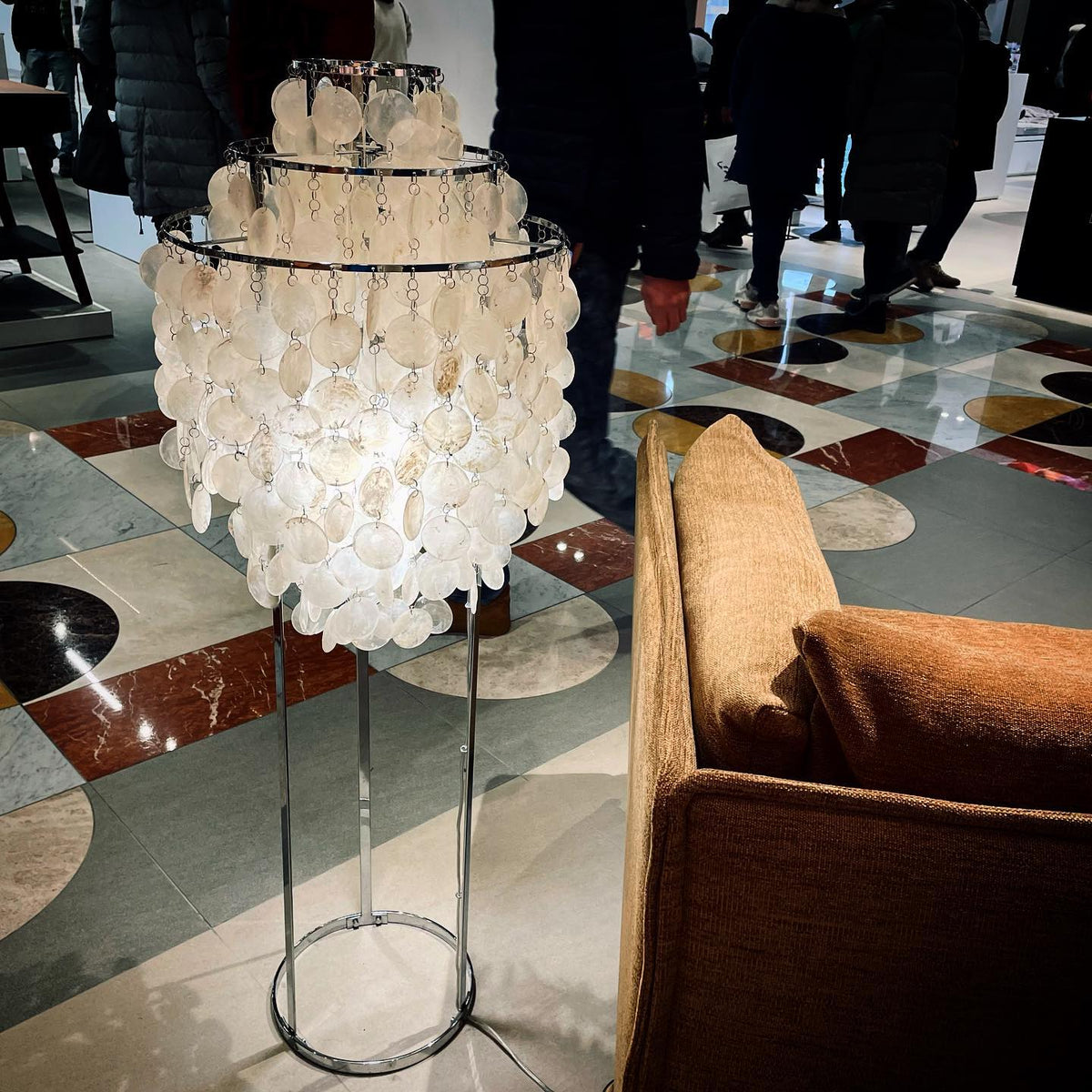 Wern Glam drewniana lampa stojąca ze szkła