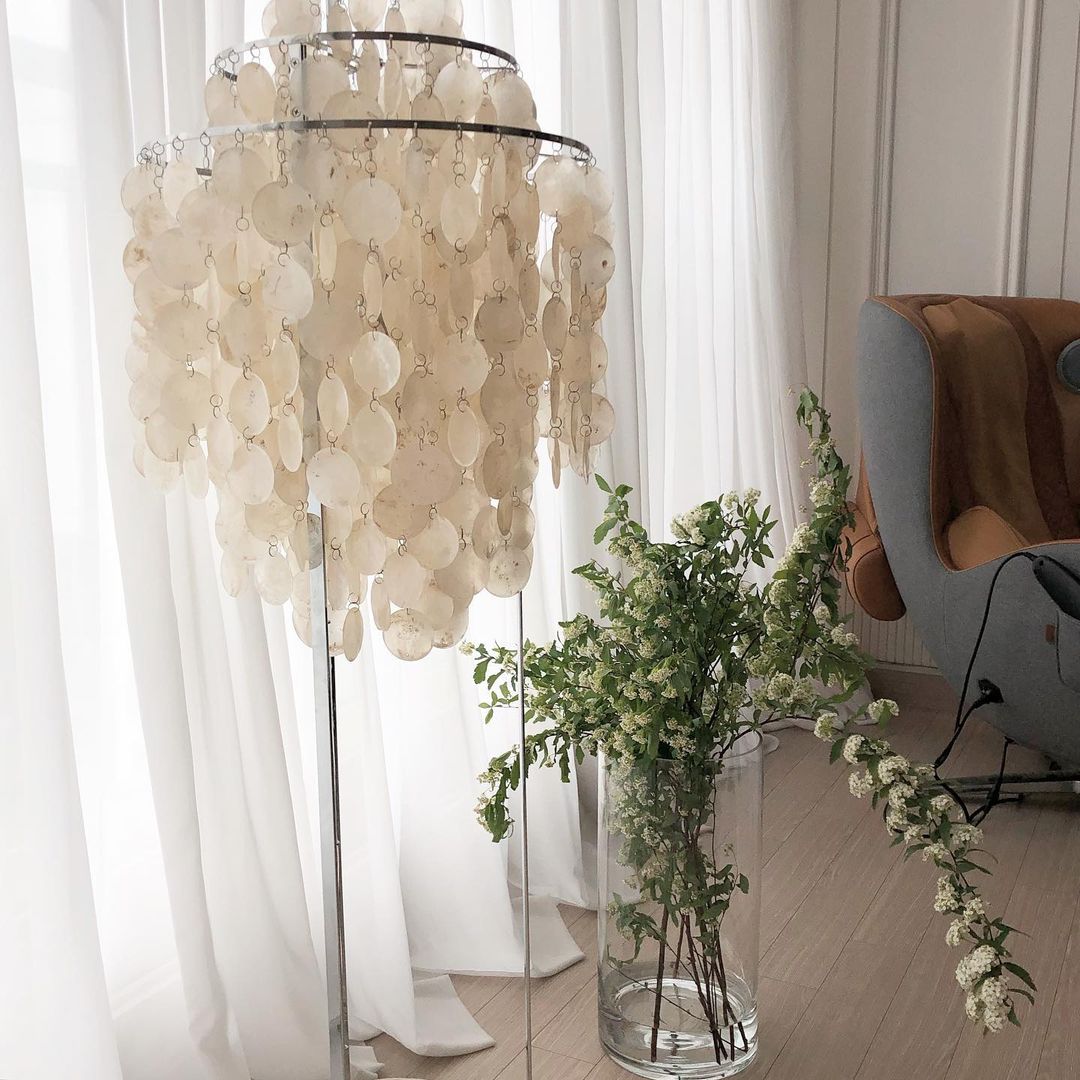 Wern Glam drewniana lampa stojąca ze szkła
