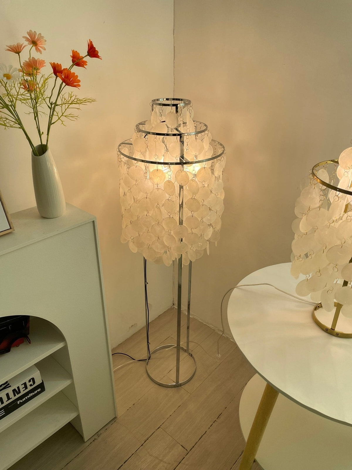 Wern Glam drewniana lampa stojąca ze szkła