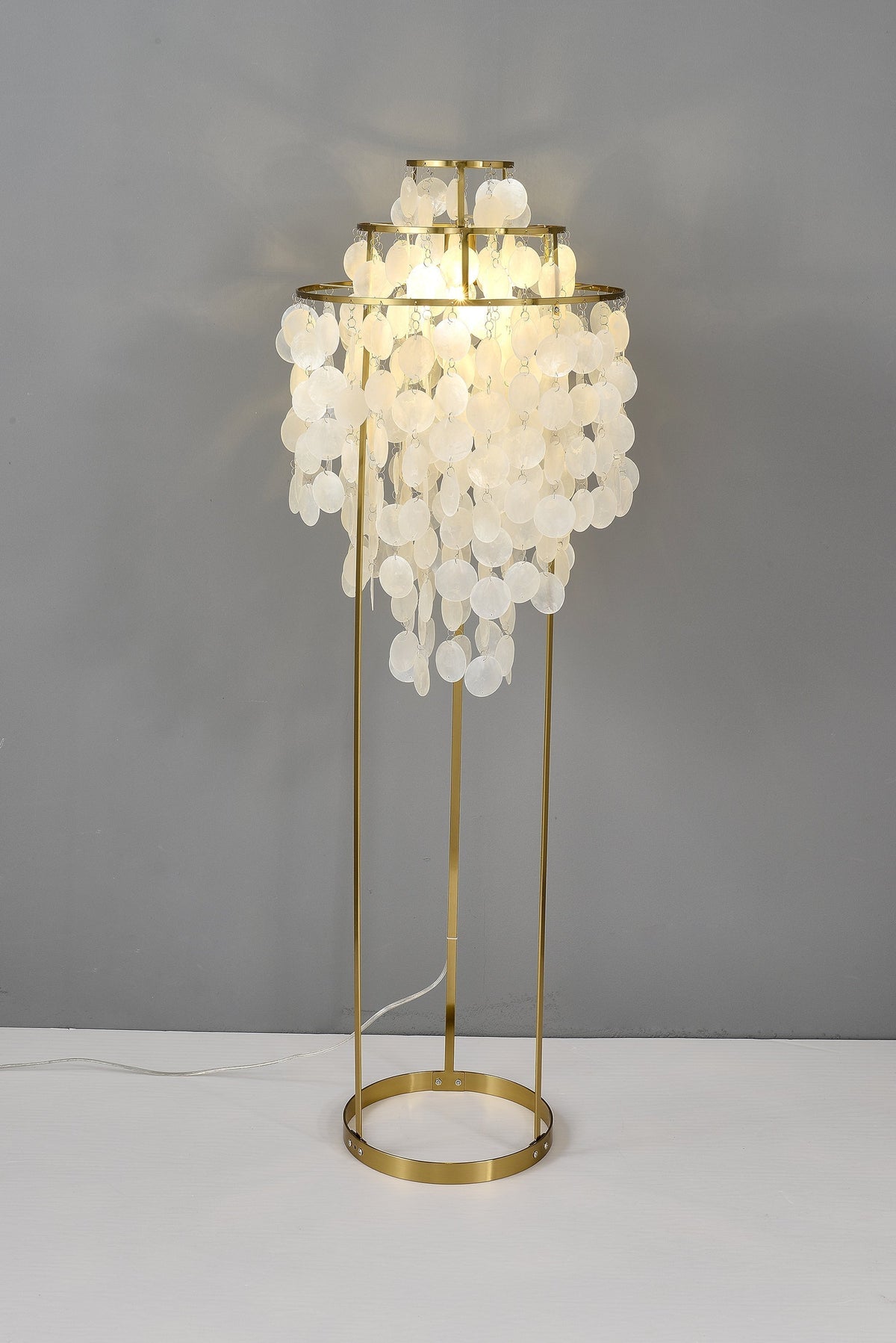 Wern Glam drewniana lampa stojąca ze szkła