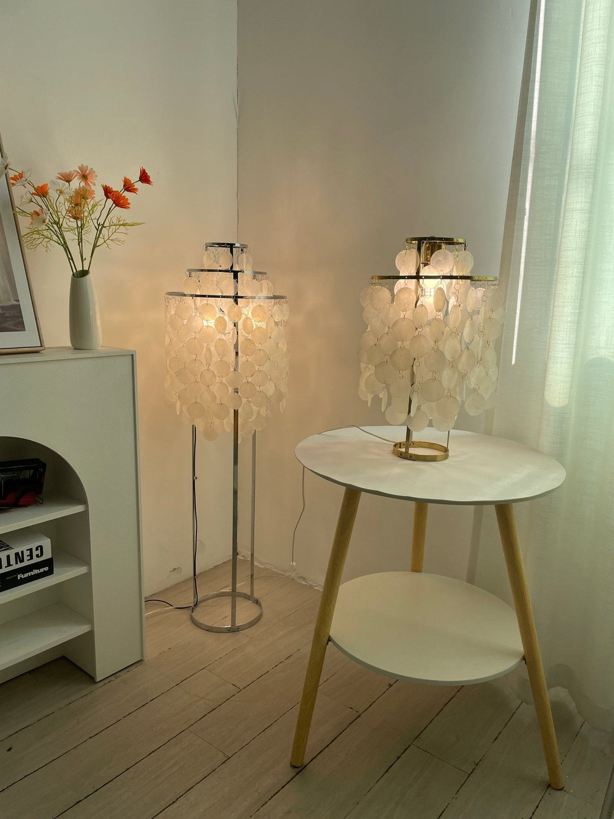 Wern Glam drewniana lampa stojąca ze szkła