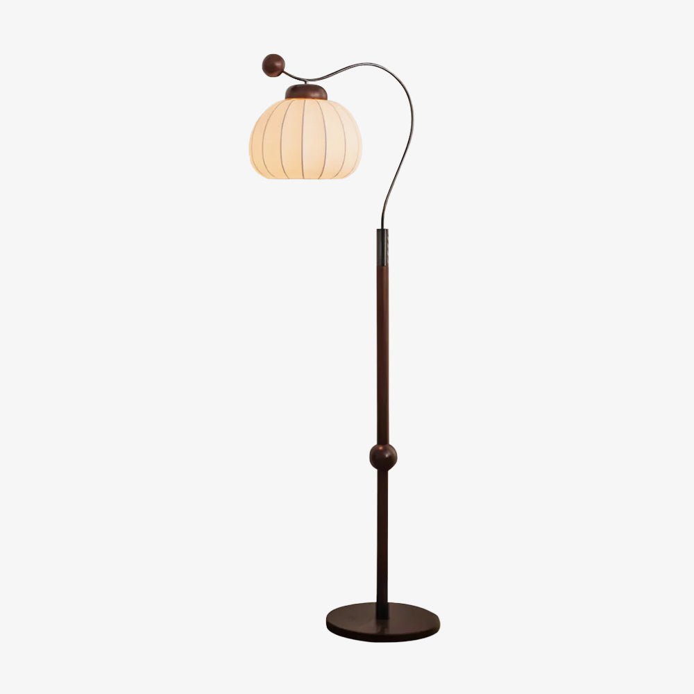Devenor lampa stojąca ze szkła i drewna