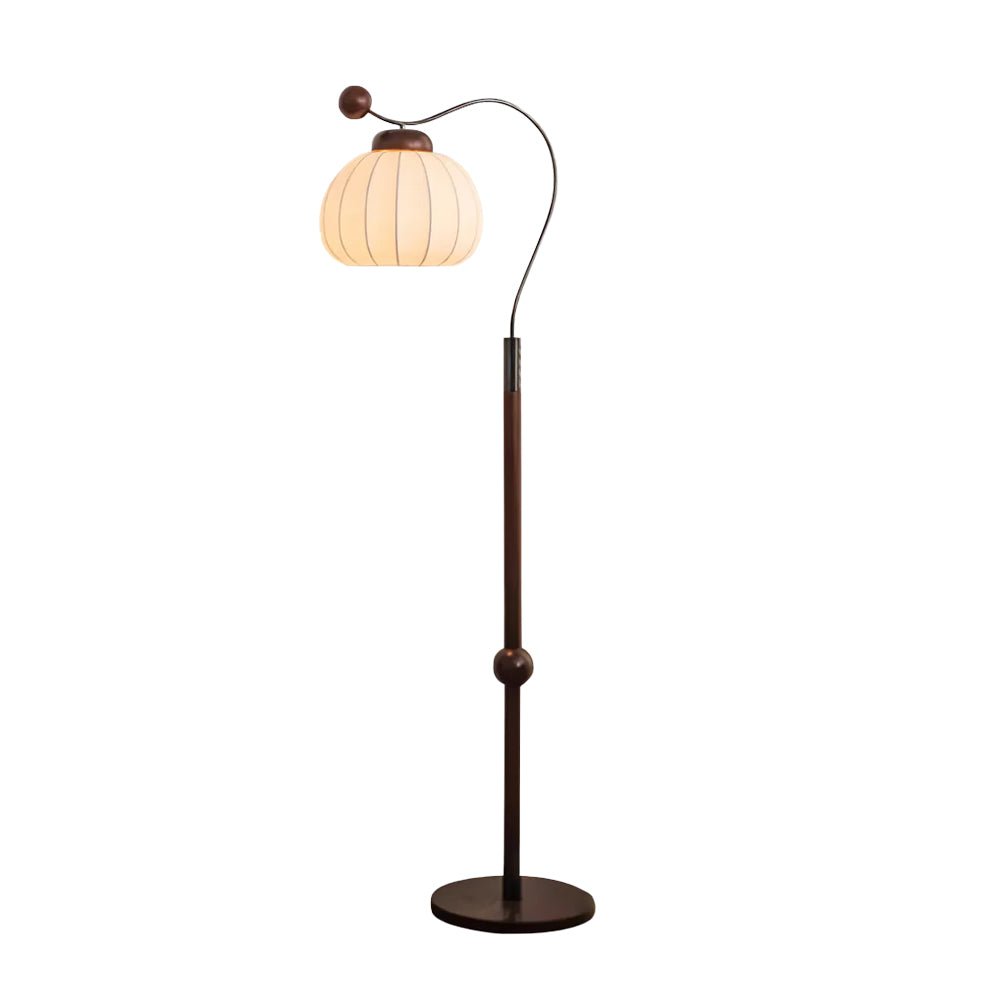 Devenor lampa stojąca ze szkła i drewna