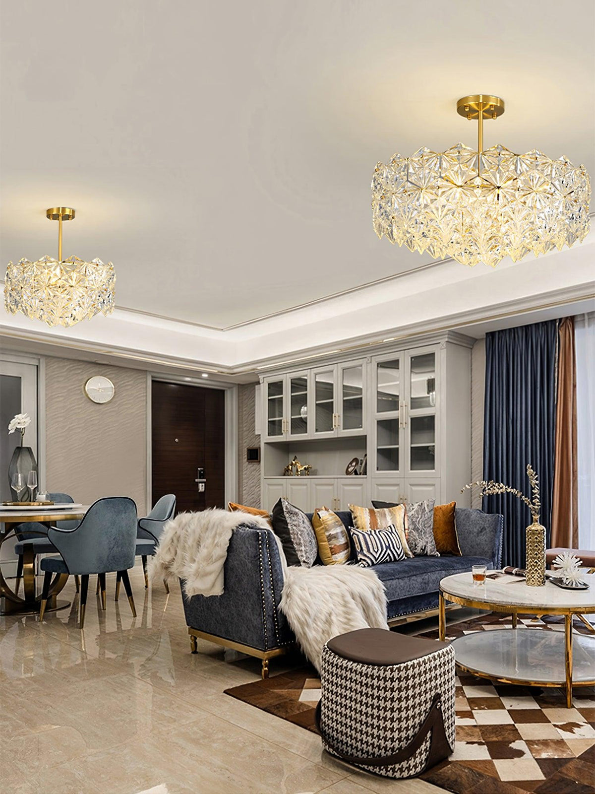 Eirararia żyrandol ze szkła Snowflake Gold