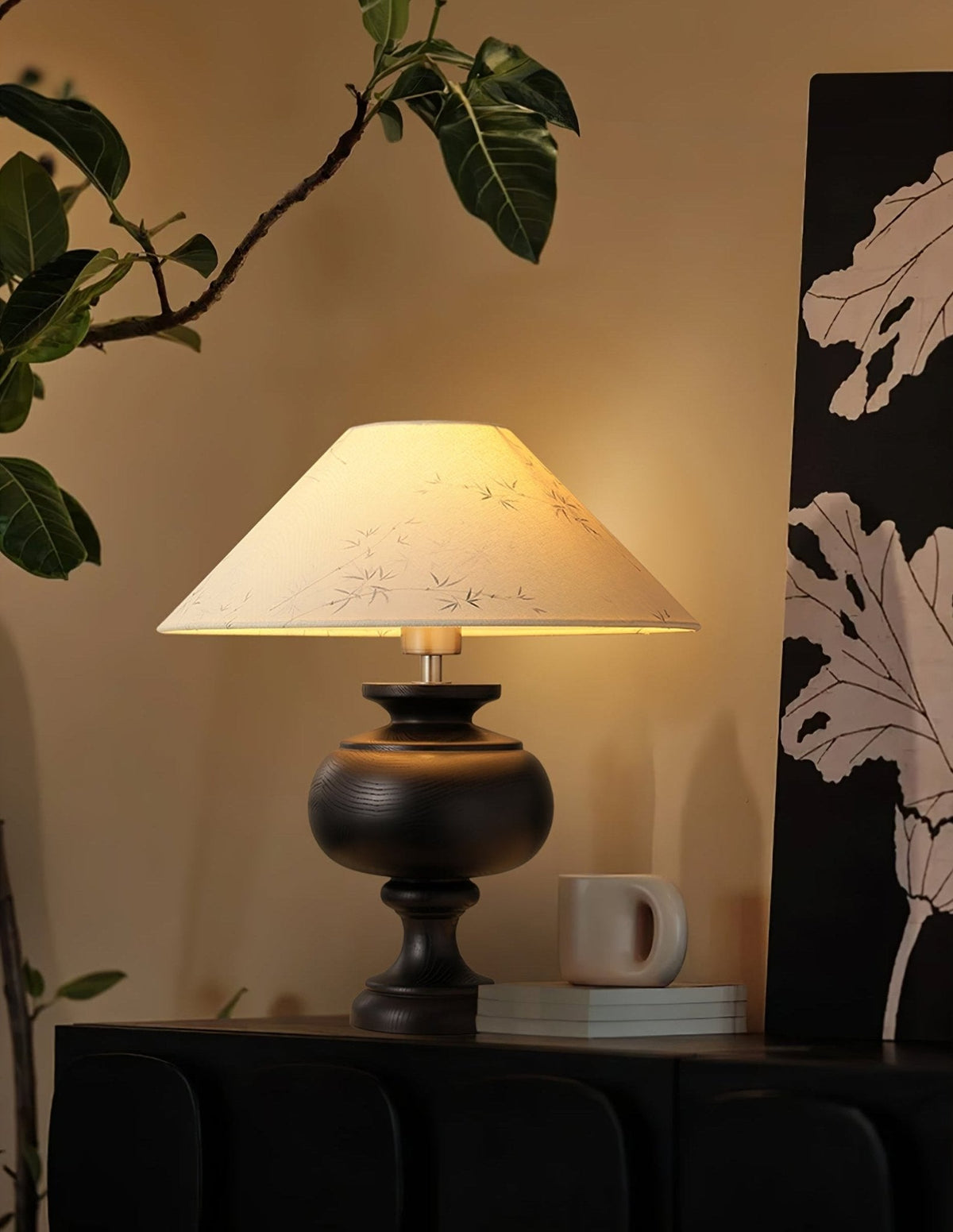 Culiril lampa stołowa z płótna o orientalskim wzorze