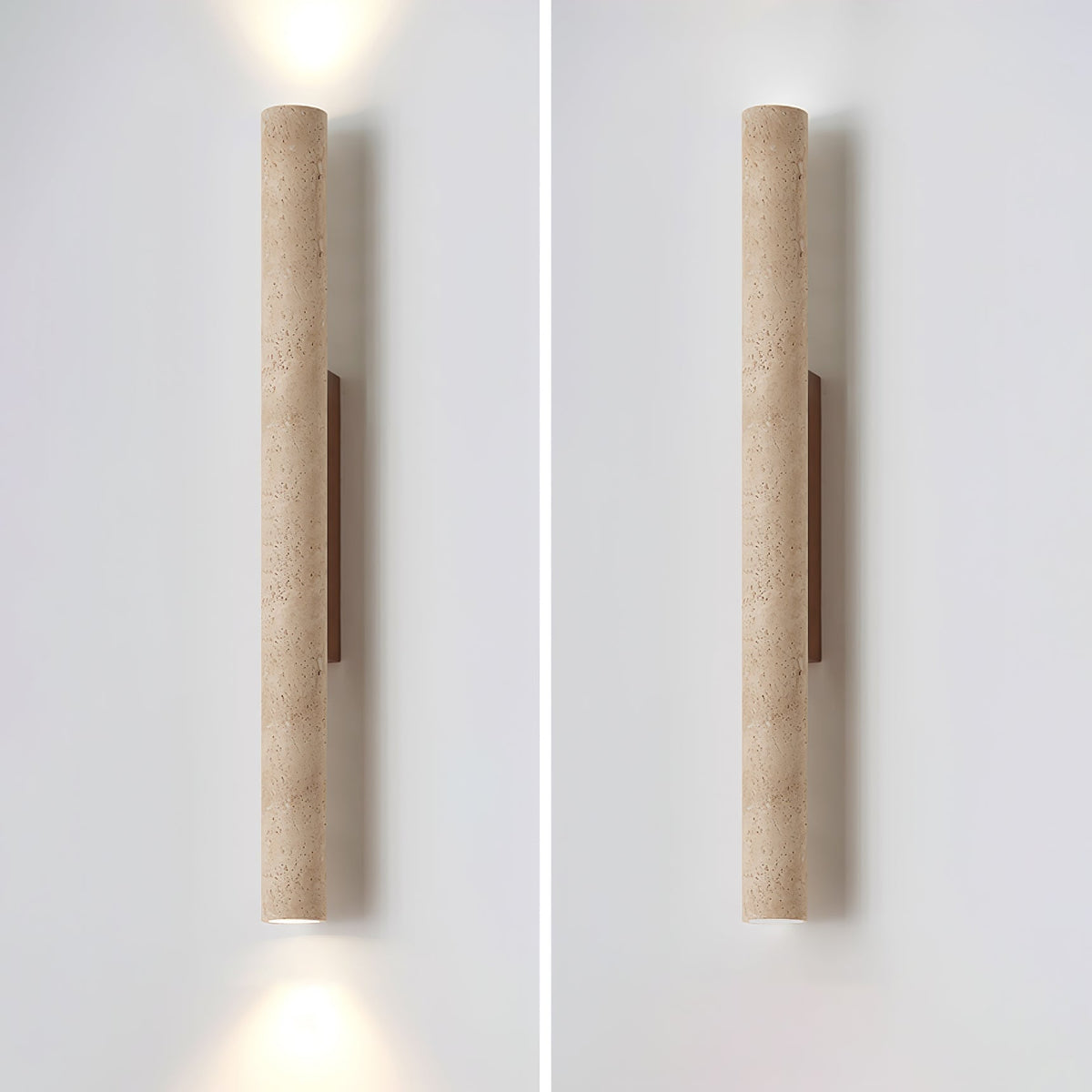 Seranise Slim Cylinder Travertine Kinkiet