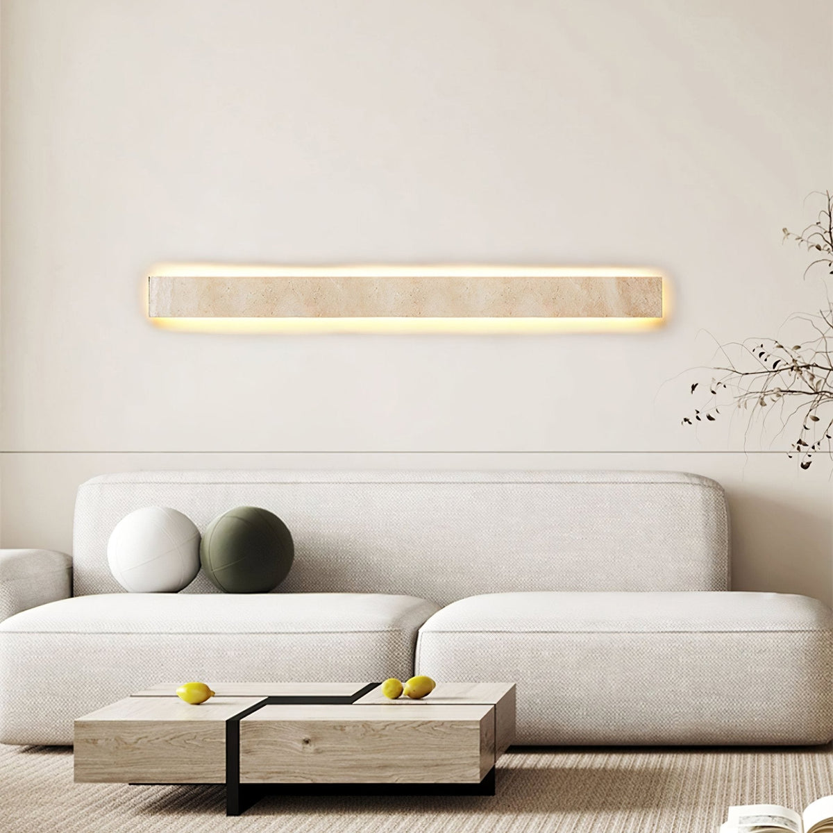 Tavoelia Slim Rectangle Travertine liniowy kinkiet