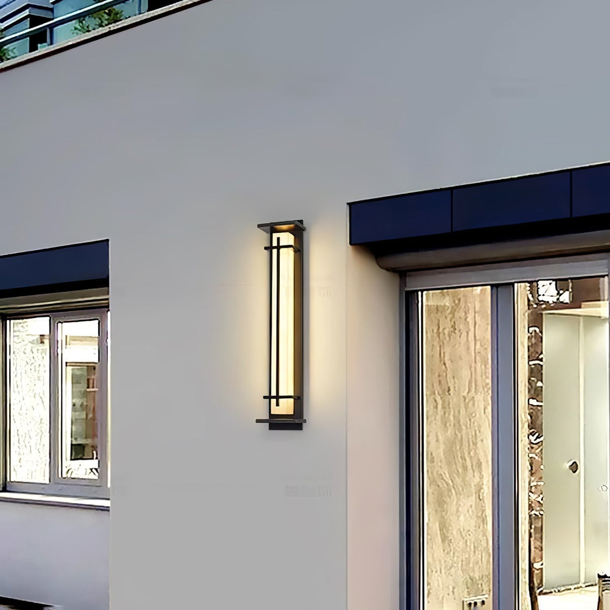 Avenirette kwadratowa zewnętrzna lampa kinkietowa imitująca alabaster wodoodporna