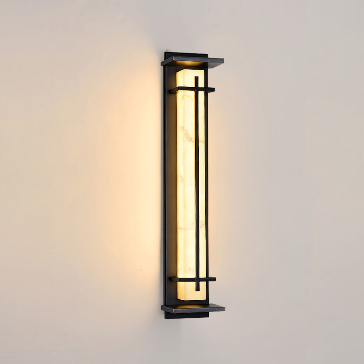 Avenirette kwadratowa zewnętrzna lampa kinkietowa imitująca alabaster wodoodporna