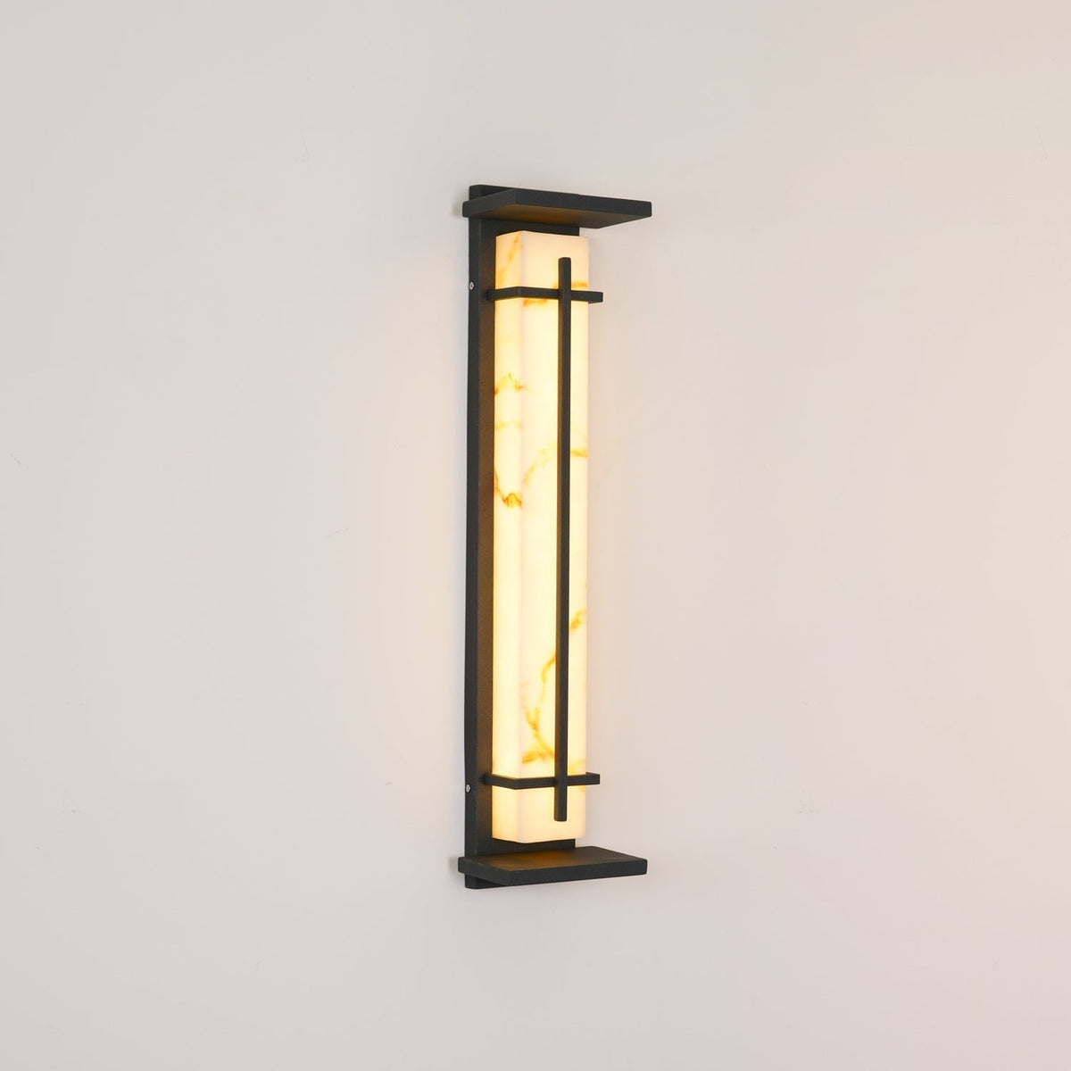 Avenirette kwadratowa zewnętrzna lampa kinkietowa imitująca alabaster wodoodporna