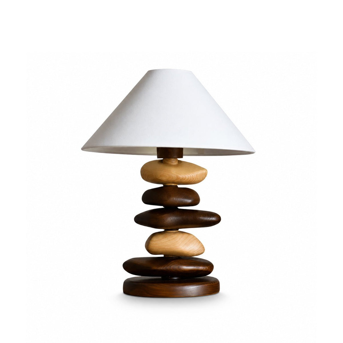 Stacked Pebble drewno lampa stołowa