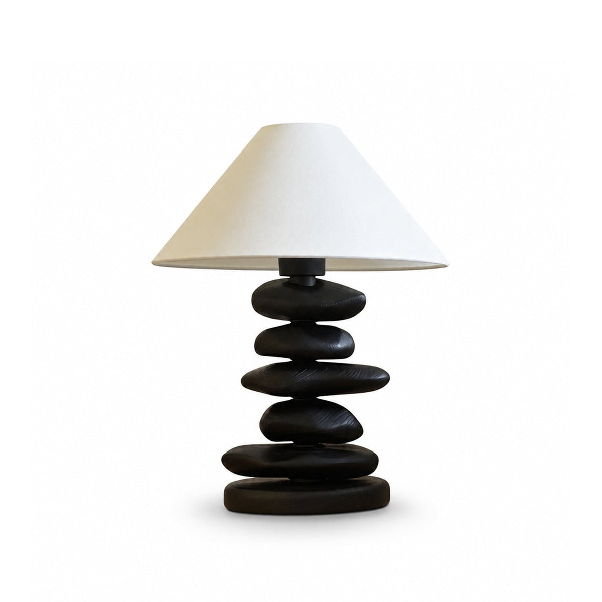 Stacked Pebble drewno lampa stołowa