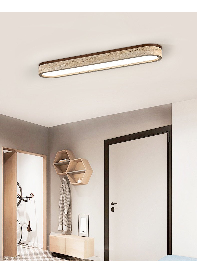 Kirbe liniowa lampa sufitowa z żółtym travertynem