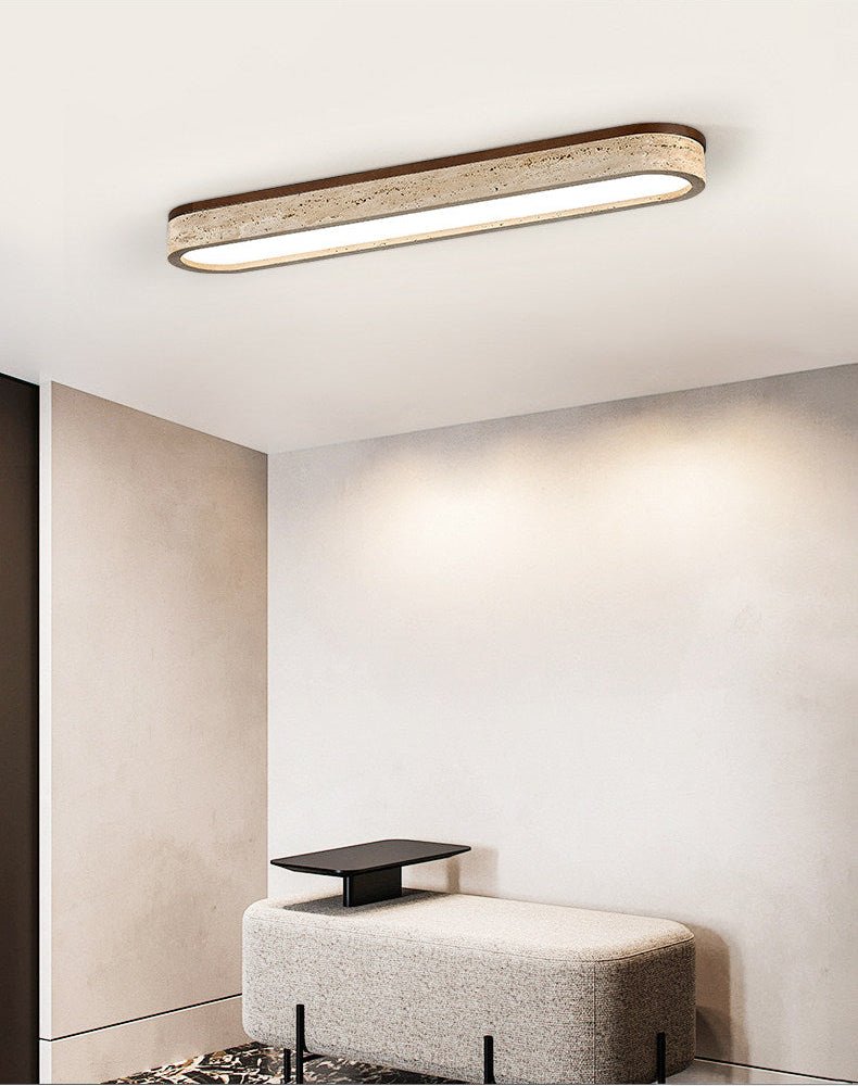 Kirbe liniowa lampa sufitowa z żółtym travertynem