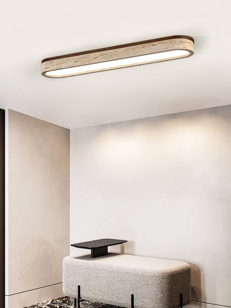 Kirbe liniowa lampa sufitowa z żółtym travertynem