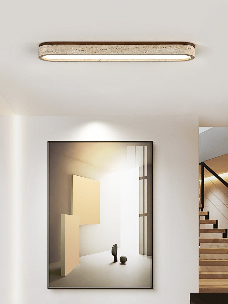 Kirbe liniowa lampa sufitowa z żółtym travertynem