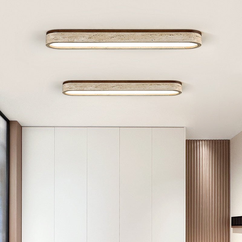Kirbe liniowa lampa sufitowa z żółtym travertynem
