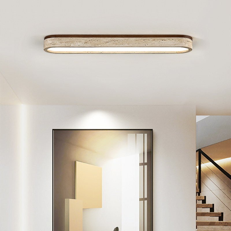 Kirbe liniowa lampa sufitowa z żółtym travertynem