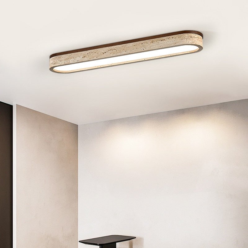 Kirbe liniowa lampa sufitowa z żółtym travertynem