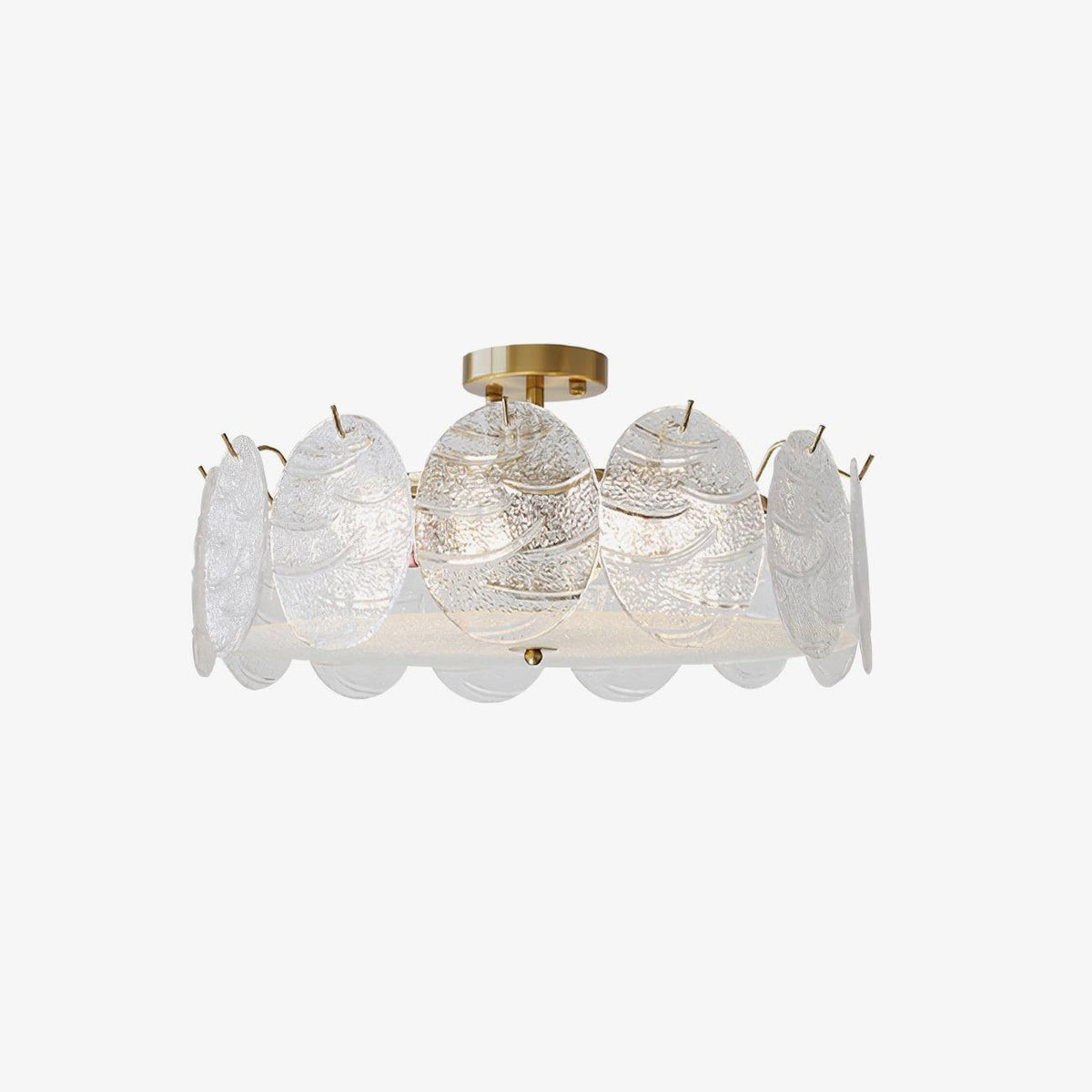 Lampa sufitowa Lustra ze szkła o fakturze z paskami i powłoką w kolorze miedzi