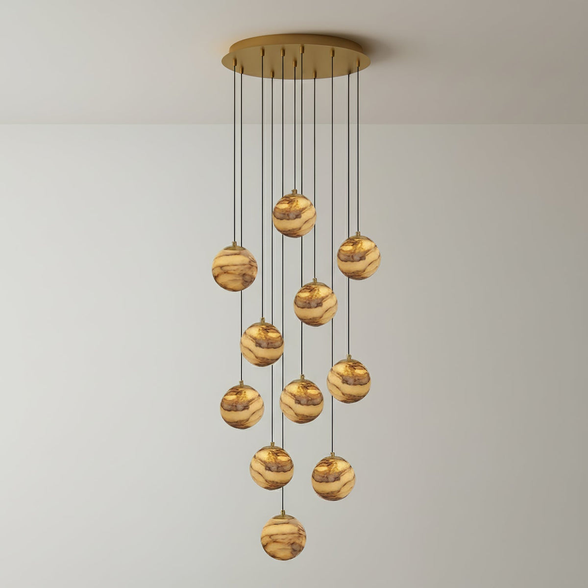 LUX Alabaster Cluster żyrandol schodowy