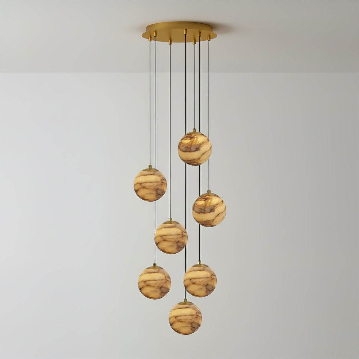 LUX Alabaster Cluster żyrandol schodowy