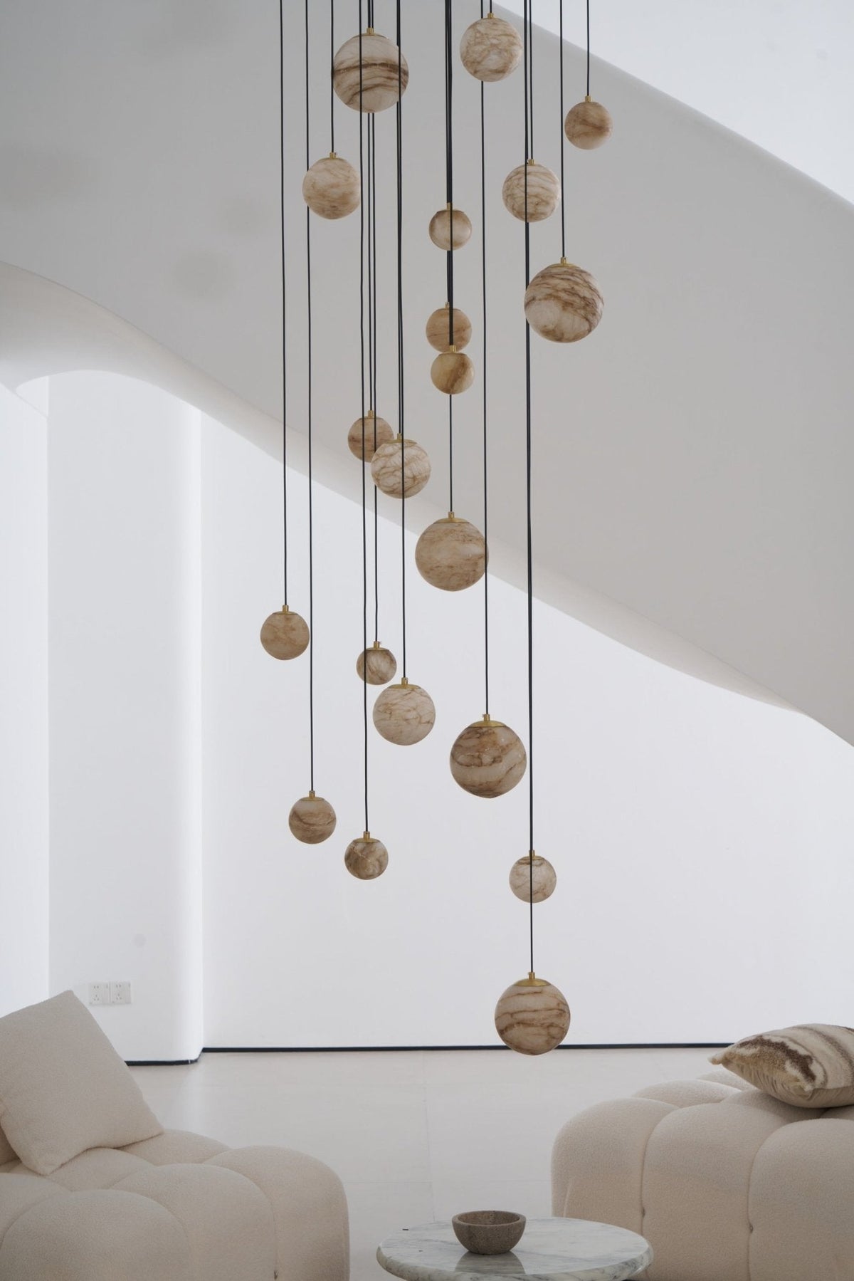 LUX Alabaster Cluster żyrandol schodowy
