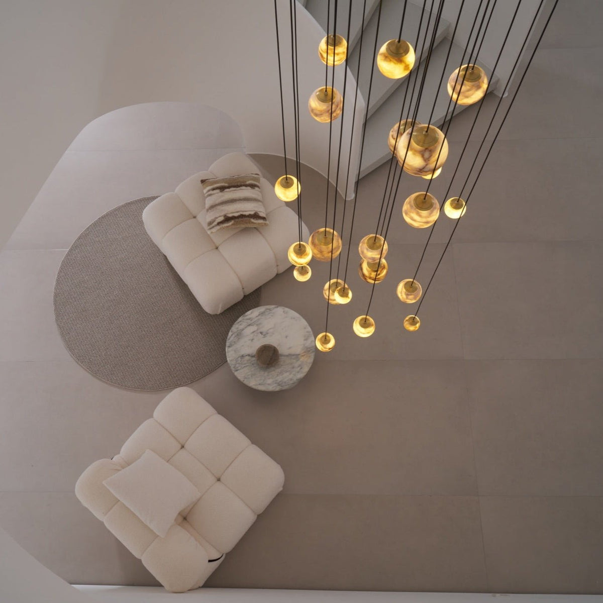 LUX Alabaster Cluster żyrandol schodowy