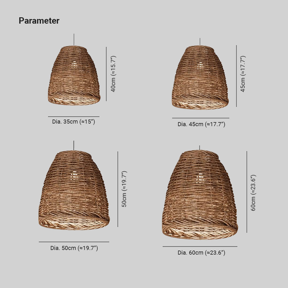 Muto Vintage Rustic LED lampa wisząca rattanowa do salonu i sypialni