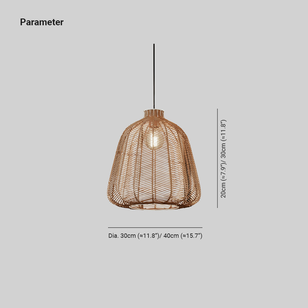 Muto minimalistyczna lampa wisząca LED rattan salon sypialnia bar