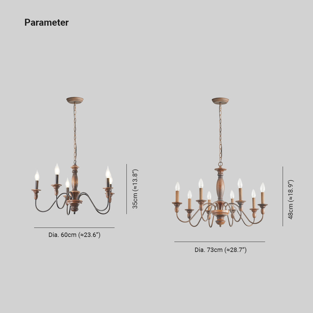 Silva żyrandol LED wewnątrz pomieszczeń Industrial Design Brown drewno metal sypialnia/salon/wyspa kuchenna