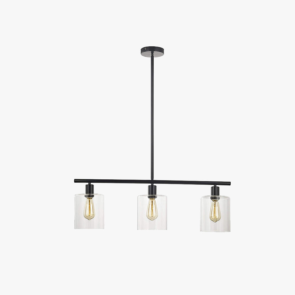 Arisha Industrial Minimalist LED Żyrandol Czarny Metal Kuchenna Wyspa