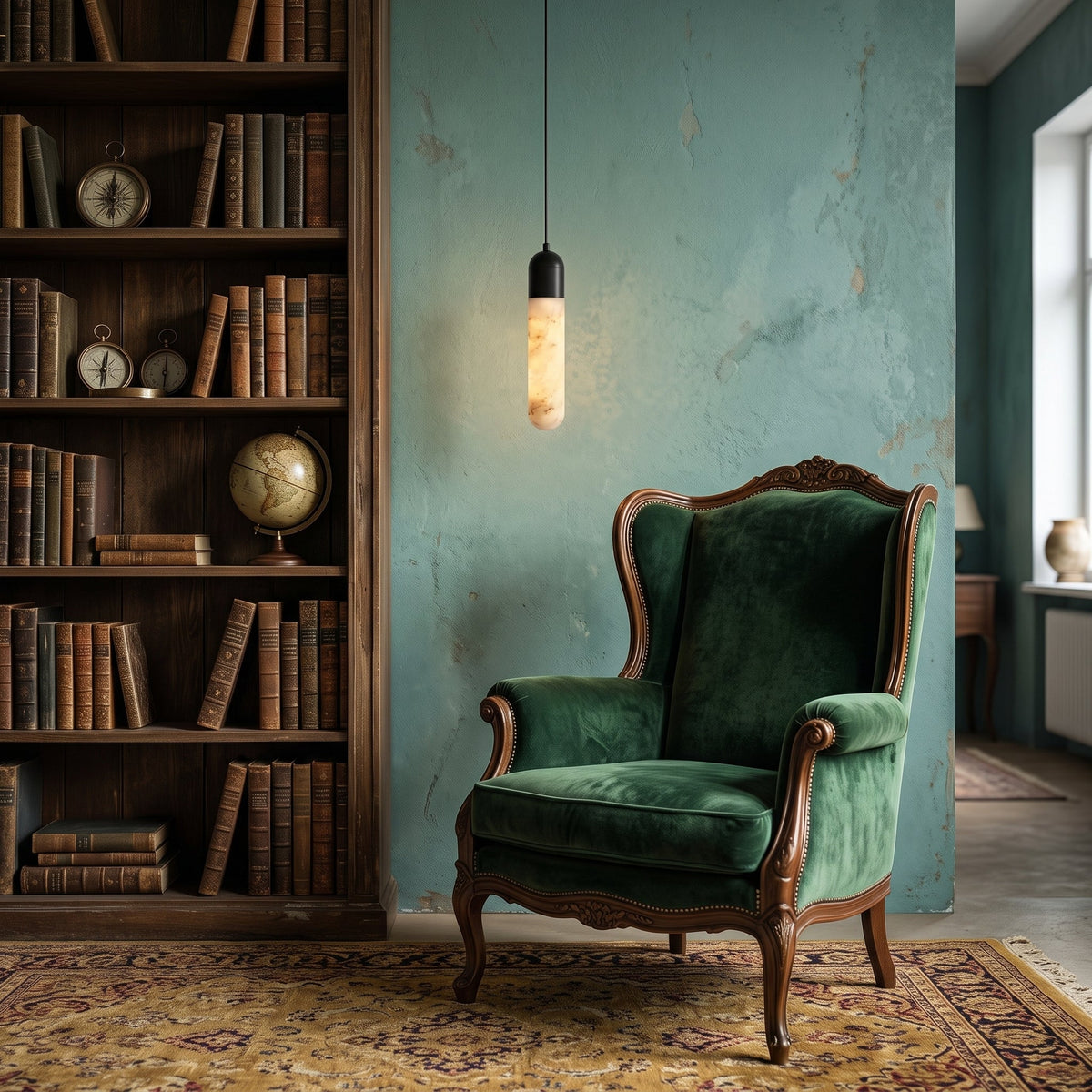 Loxcombe Lampa wisząca alabastrowa