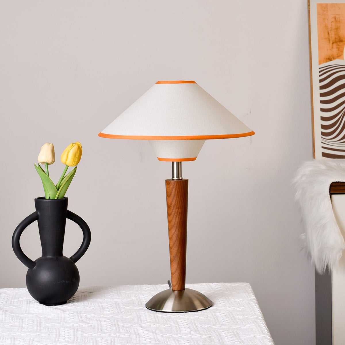 Lampa stołowa Talonwood drewniana