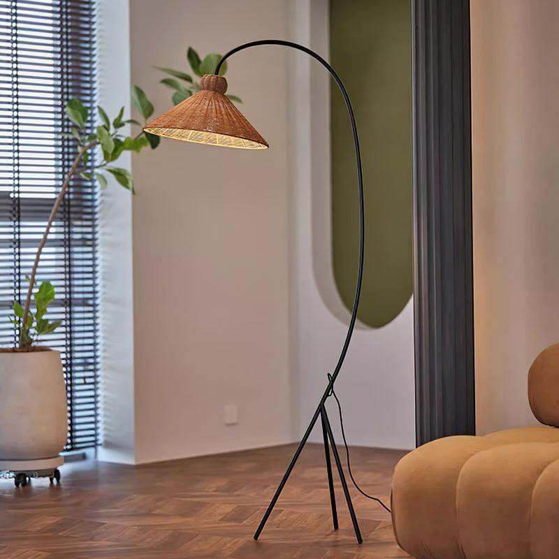 Sombrero Rattan Arc lampa stojąca