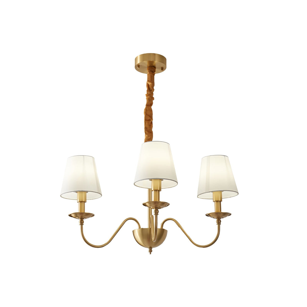 Silva vintage żyrandol z metalu w miedź wielopłócienny osłonka biała sypialnia salon lampa wisząca