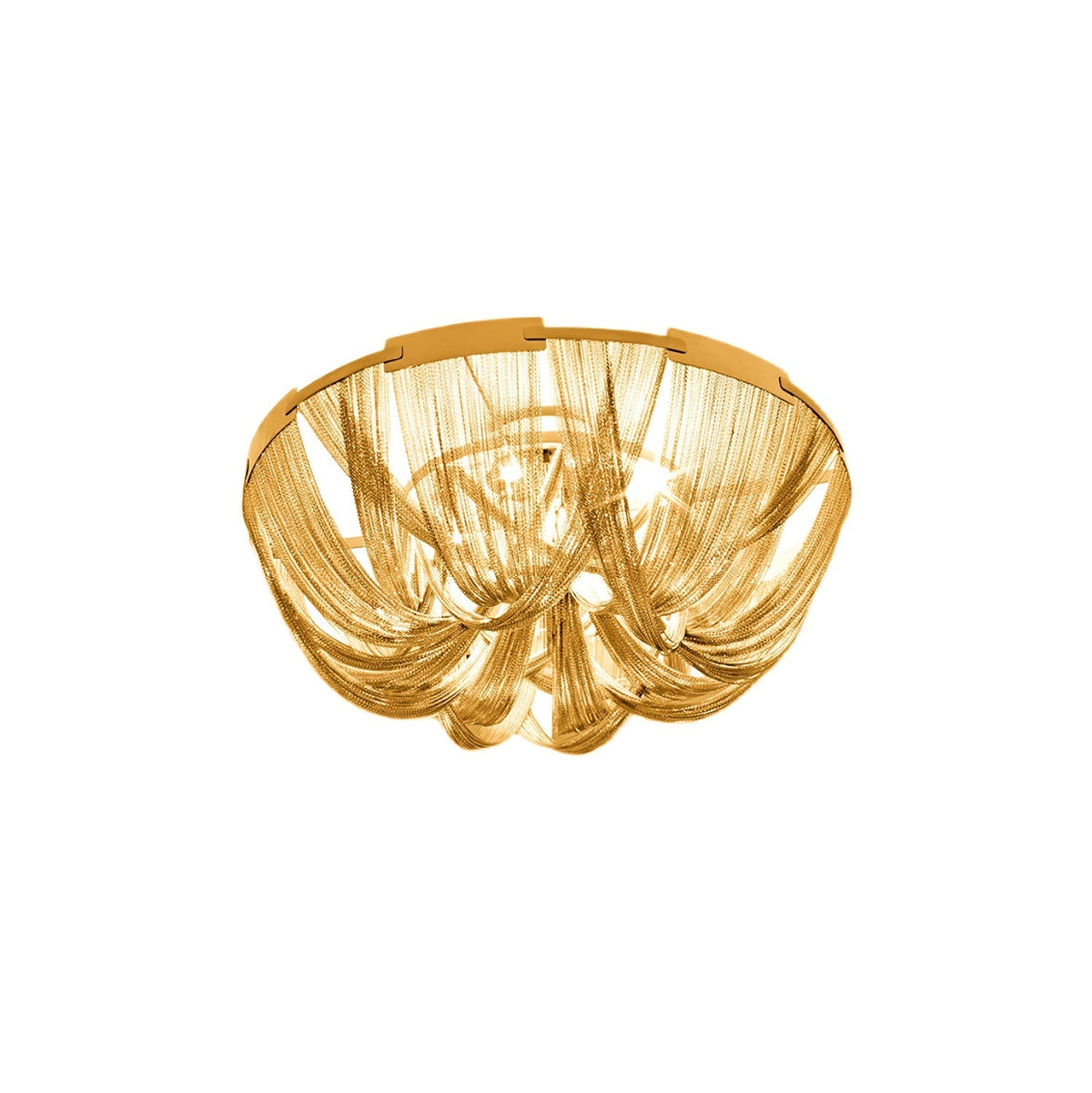 Talj lampa sufitowa z kordem aluminiowym ramą posrebrzaną