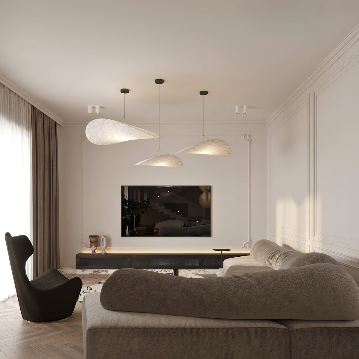 Luminette minimalistyczna lampa wisząca Jedwab morwowy