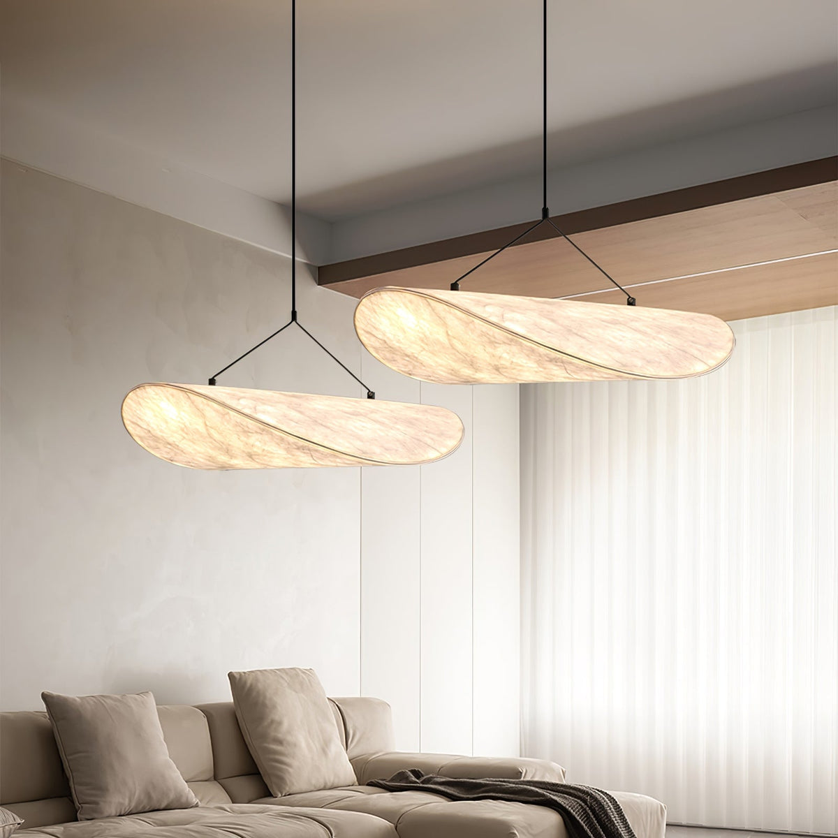 Luminette minimalistyczna lampa wisząca Jedwab morwowy